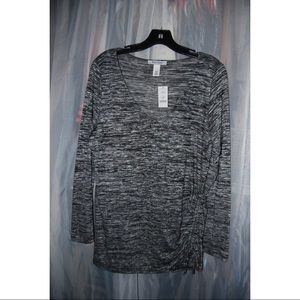 Side scrunch LS sweater